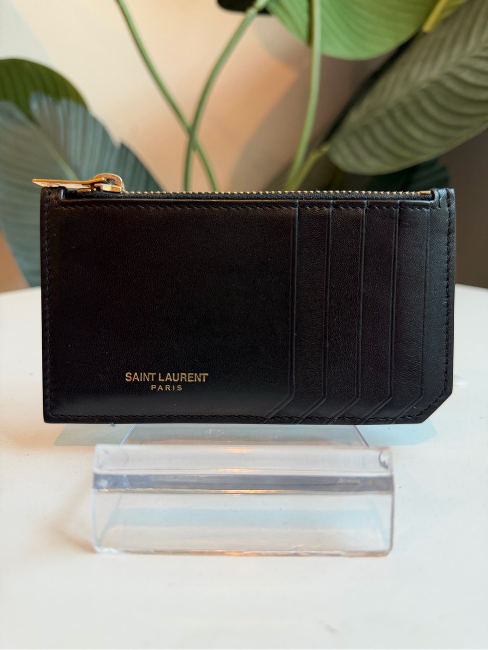 SAINT LAURENT PARIS ‘FRAGMENTS ZIPPED CARD CASE’